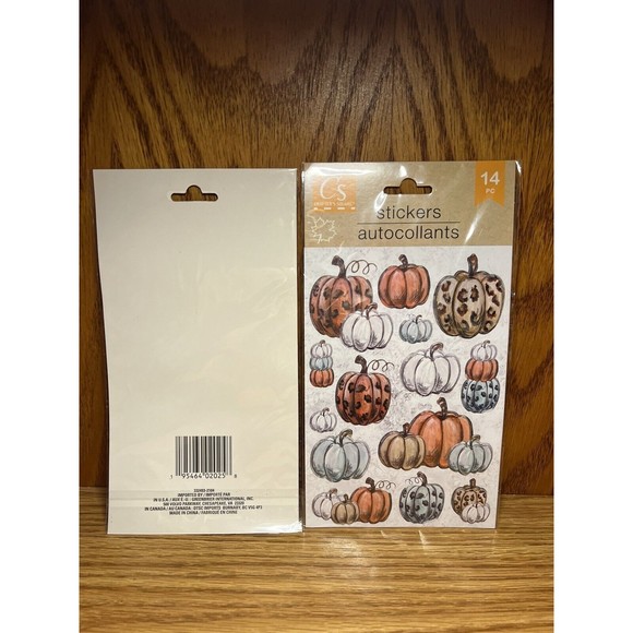 Crafter’s Square Pumpkin Themed Stickers (Brand New) 28 Stickers Total LOT OF 2 - Picture 2 of 4